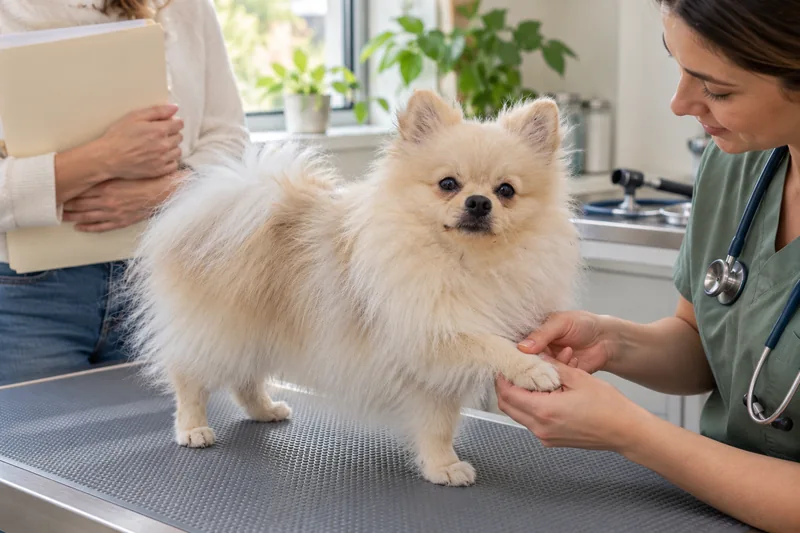 Pomeranianın sağlık muayenesi ve önceki kayıtlar