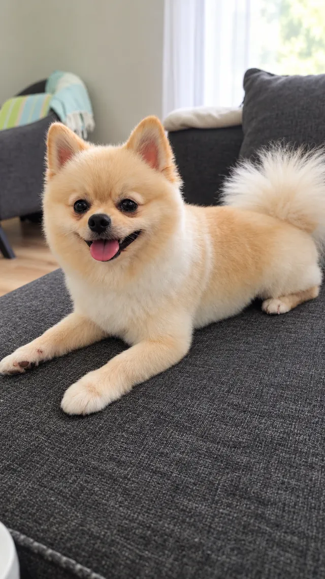 Bruno resting on the sofa